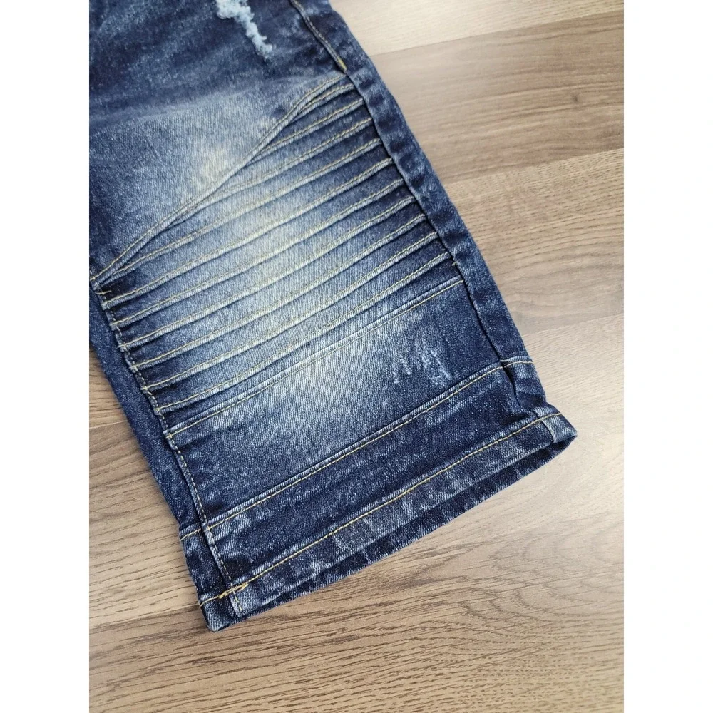 Southpole Jean Shorts Size 10 Dark Wash Y2K Mid Rise Youth Boys Denim Baggy Fit